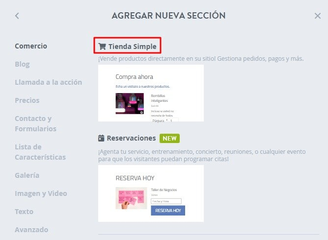 null Tienda simple Strikingly